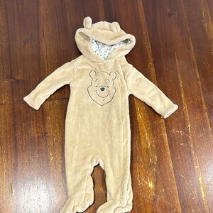 Disney Tan Winnie the Pooh Hooded Fleece One Piece